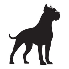 Striking Dogo Argentino silhouette perfect for branding and prints - Dogo Argentino illustration - minimal Dogo Argentino vector - dog silhouette
