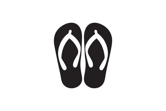 flip flop icon vector silhouette isolated in white background