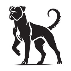 Obraz premium Confident Dogo Argentino silhouette perfect for professional design - Dogo Argentino illustration - minimal Dogo Argentino vector - dog silhouette 