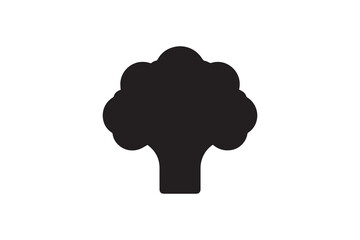 broccoli icon vector silhouette isolated in white background