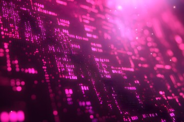 Obraz premium Digital Matrix: Futuristic Abstract Pink Technology Background for Design