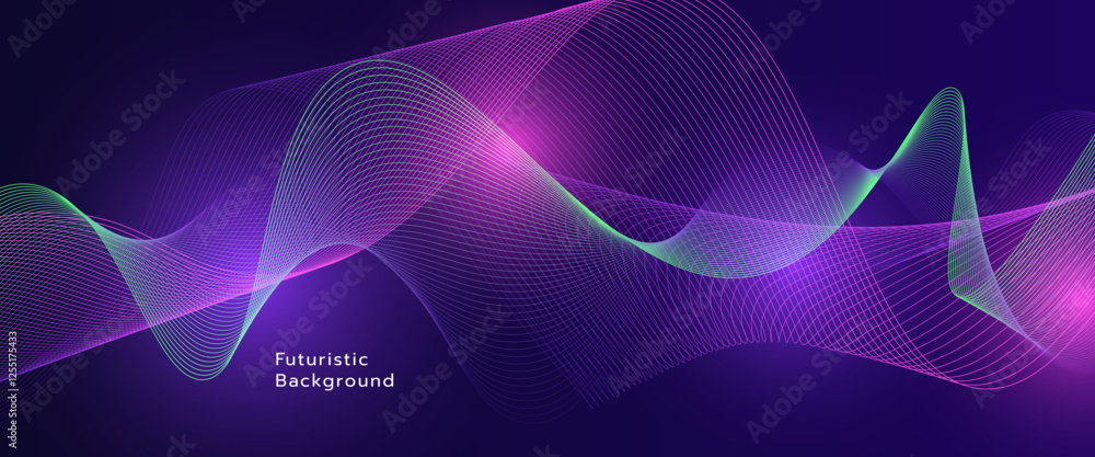 Poster futuristic technology abstract background. abstract futuristic curve digital line design.modern futu