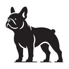 French Bulldog silhouette with a clean outline and precise structure - French Bulldog illustration - minimal French Bulldog vector - dog silhouette
