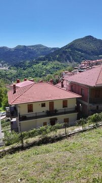 Sprring view of village of Metsovo near city of Ioannina, Epirus Region, Greece