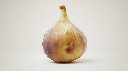 Fototapeta premium Single fig fruit on white background, still life, food photography