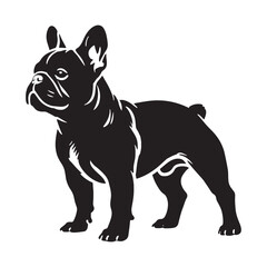 Stylish and modern French Bulldog silhouette for various design needs - French Bulldog illustration - minimal French Bulldog vector - dog silhouette
