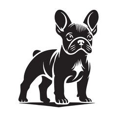 French Bulldog silhouette designed for pet lovers and creative branding - French Bulldog illustration - minimal French Bulldog vector - dog silhouette
