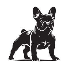 Simple and bold French Bulldog silhouette for versatile designs - French Bulldog illustration - minimal French Bulldog vector - dog silhouette
