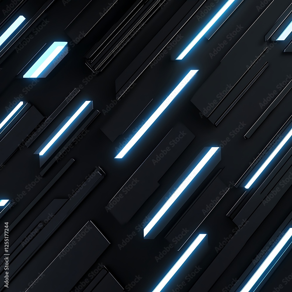 Poster Abstract geometric pattern with glowing lines. Futuristic design elements. Potential use as a background image