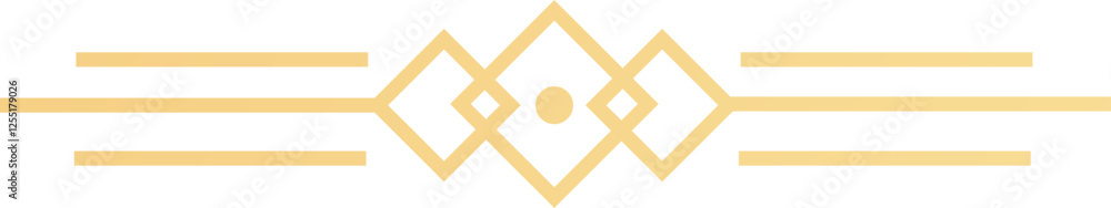 Poster golden geometric divider featuring rhombuses and horizontal lines creating an elegant and decorative