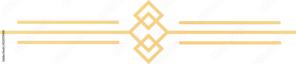 Poster minimalist golden geometric ornament consisting of rhombuses of different sizes dividing three horiz