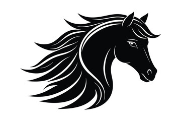 Silhouette illustration of a horse's head vector art illustration.eps