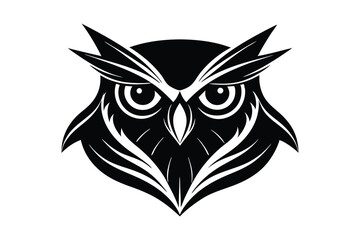 Silhouette illustration of a owl?s head vector art illustration.eps
