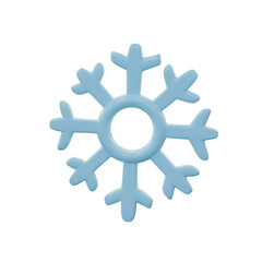Fototapeta premium Blue snowflake baby teether toy isolated on white background