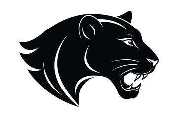 Silhouette illustration of a panther's head vector art illustration.eps