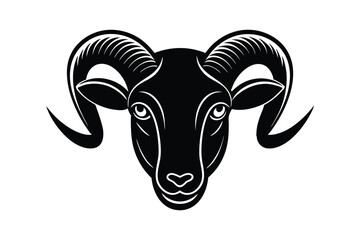 Silhouette illustration of a ram's head vector art illustration.eps