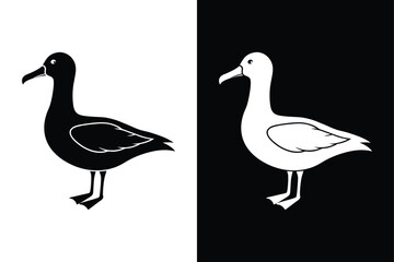 Obraz premium Albatross Silhouette Vector Perfect for Logos and Artwork.