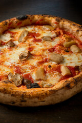 italian pizza gourmet with cep mushroom