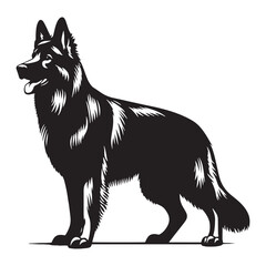 Premium German Shepherd silhouette crafted for high-end visuals - German Shepherd illustration - minimal German Shepherd vector - dog silhouette
