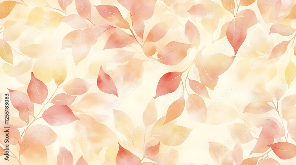 Poster Autumn leaves seamless pattern background for nature design