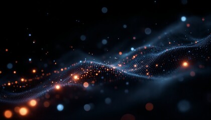 Obraz premium Abstract Wavy Background Featuring Dazzling Blue and Orange Light Effects