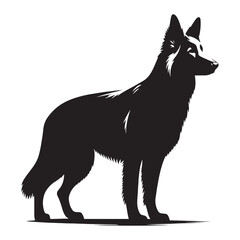 Exquisite German Shepherd silhouette emphasizing its regal stance - German Shepherd illustration - minimal German Shepherd vector - dog silhouette
