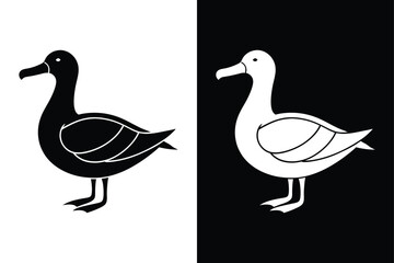 Download Albatross Silhouette Vector Icon – Crisp Black & White.