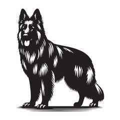 Unique German Shepherd silhouette with clean and well-defined edges - German Shepherd illustration - minimal German Shepherd vector - dog silhouette
