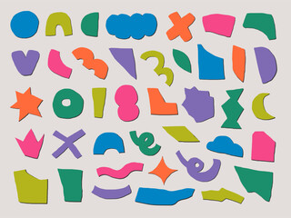 Colorful Paper Cut Shape Vector