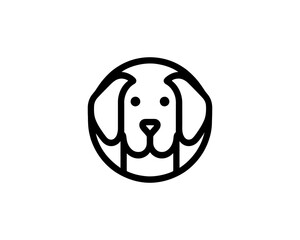 Minimal Line Art Dog Outline Logo Design Icon Symbol Vector Template