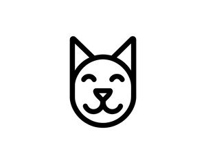 Minimal Line Art Dog Outline Logo Design Icon Symbol Vector Template