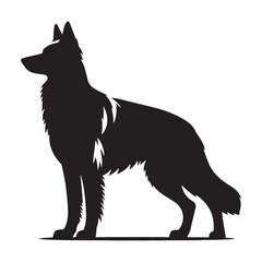 Distinct German Shepherd silhouette perfect for creative designs - German Shepherd illustration - minimal German Shepherd vector - dog silhouette
