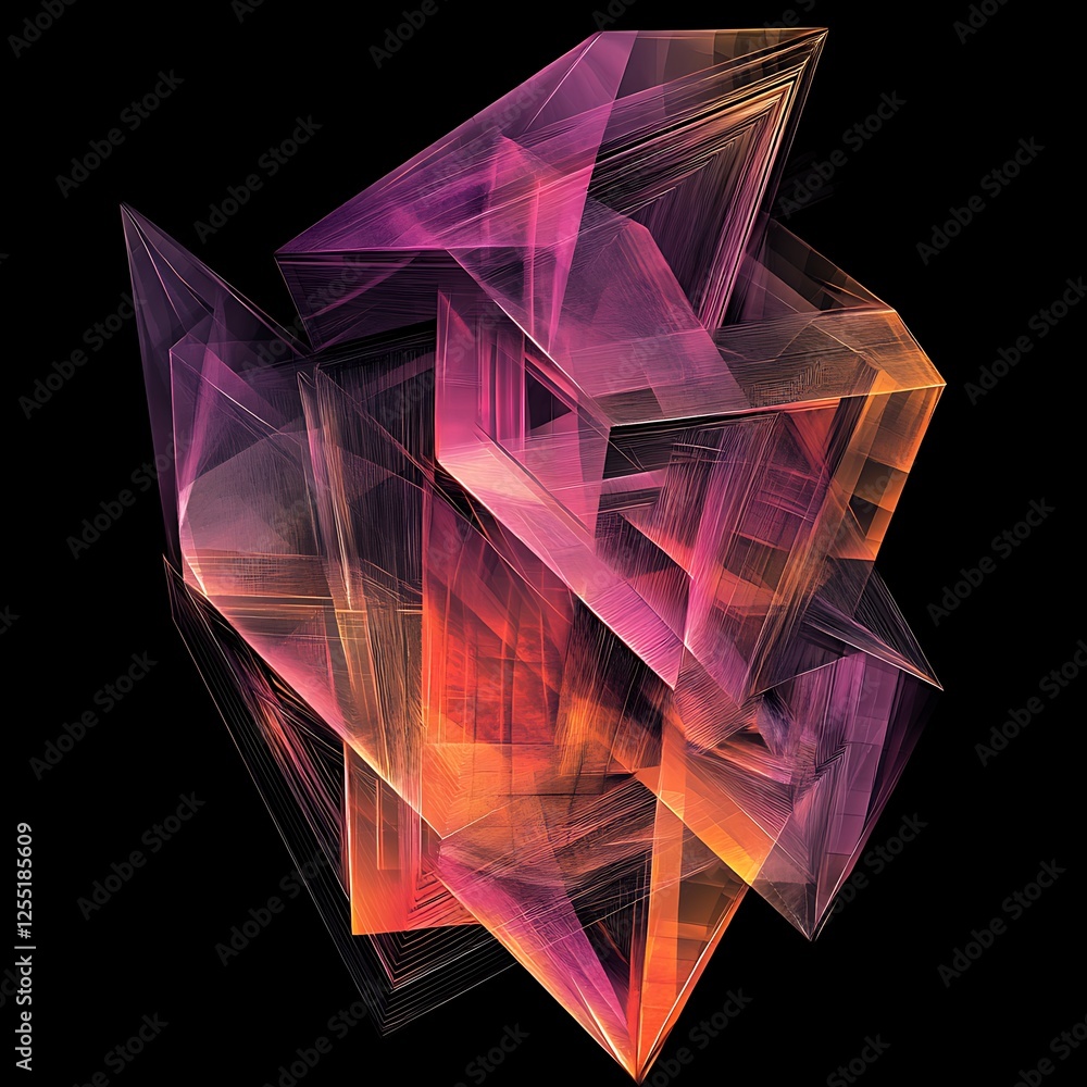 Aufkleber abstract geometric crystal structure