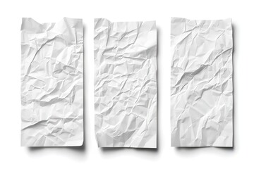 Crumpled White Paper Sheets for Design Backgrounds