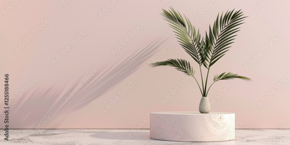 Poster A minimalist aesthetic featuring a soft blush backdrop, Minimalist design elements arranged symmetrically, Modern minimalist style