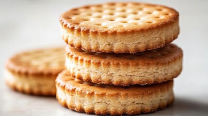 baked shortbread cookie isolated on transparent background