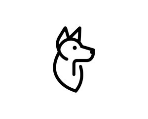 Minimal Line Art Dog Outline Logo Design Icon Symbol Vector Template