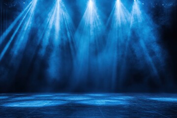 Obraz premium Shining Stars and Light Rays on a Dark Stage