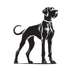 Artistic Great Dane silhouette with a contemporary and sophisticated look - Great Dane illustration - minimal Great Dane vector - dog silhouette
