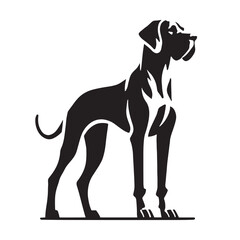 Fototapeta premium Modern Great Dane silhouette designed for stylish and impactful visuals - Great Dane illustration - minimal Great Dane vector - dog silhouette 
