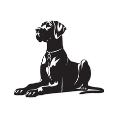 Obraz premium Elegant Great Dane silhouette for branding, merchandise, and decor - Great Dane illustration - minimal Great Dane vector - dog silhouette 