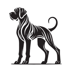 Obraz premium Powerful Great Dane silhouette highlighting its strong presence - Great Dane illustration - minimal Great Dane vector - dog silhouette 