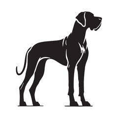 Strikingly bold Great Dane silhouette crafted for sleek aesthetics - Great Dane illustration - minimal Great Dane vector - dog silhouette
