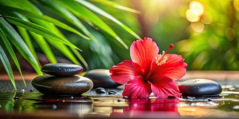 Smooth, heated hibiscus stones glide across skin, melting tension.  Ultimate spa relaxation.