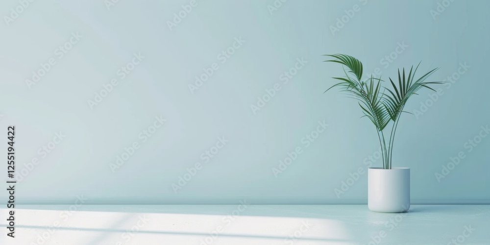 Poster a minimalist aesthetic featuring a soft light cyan backdrop, minimalist design elements arranged sym