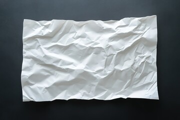 Obraz premium Crumpled White Paper on Dark Background
