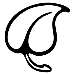 Hedera silhouette symbol. Mark section break in a book icon