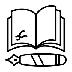 Author signing a book Outline Style Icon