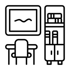 Classroom library corner Outline Style Icon