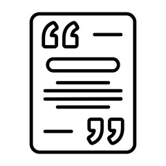 Fototapeta premium Literature quote Outline Style Icon
